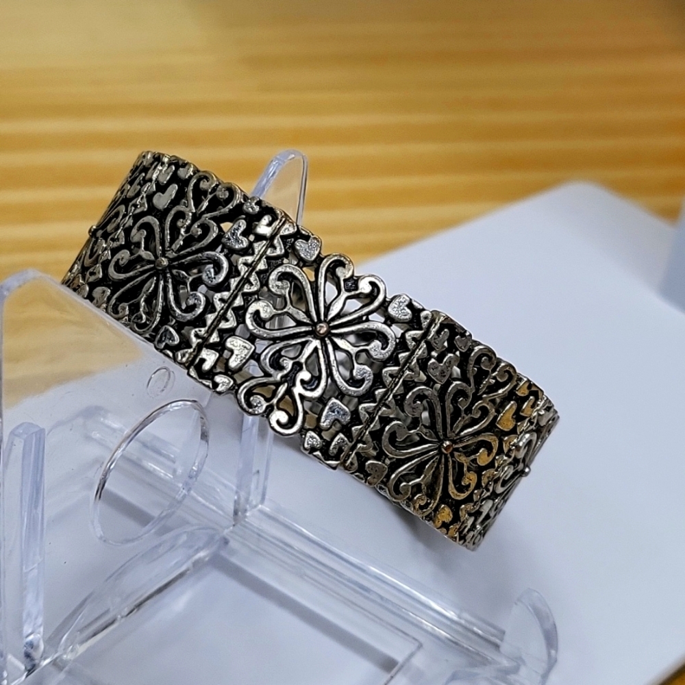 Silver tone boho bracelet